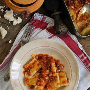 Paccheri Pasta In Bolognese Sauce